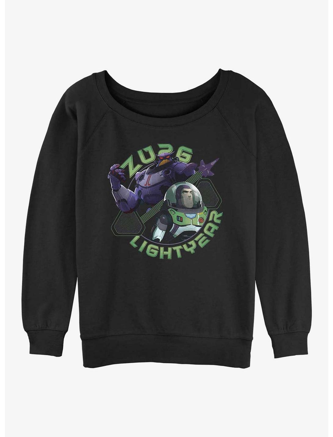 Disney Pixar Lightyear Zurg and Buzz Womens Slouchy Sweatshirt, BLACK, hi-res