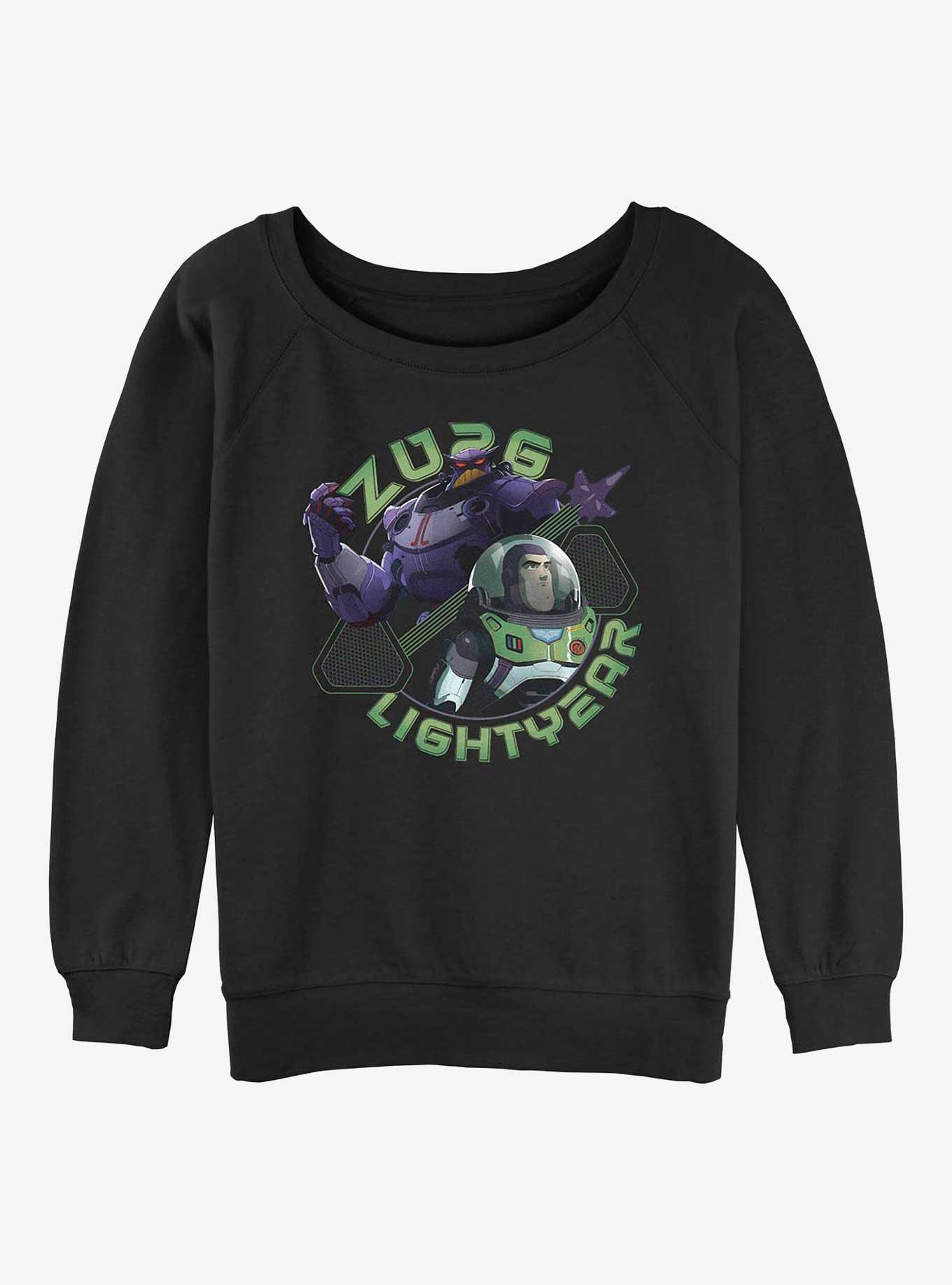 Disney Pixar Lightyear Zurg and Buzz Womens Slouchy Sweatshirt, BLACK, hi-res