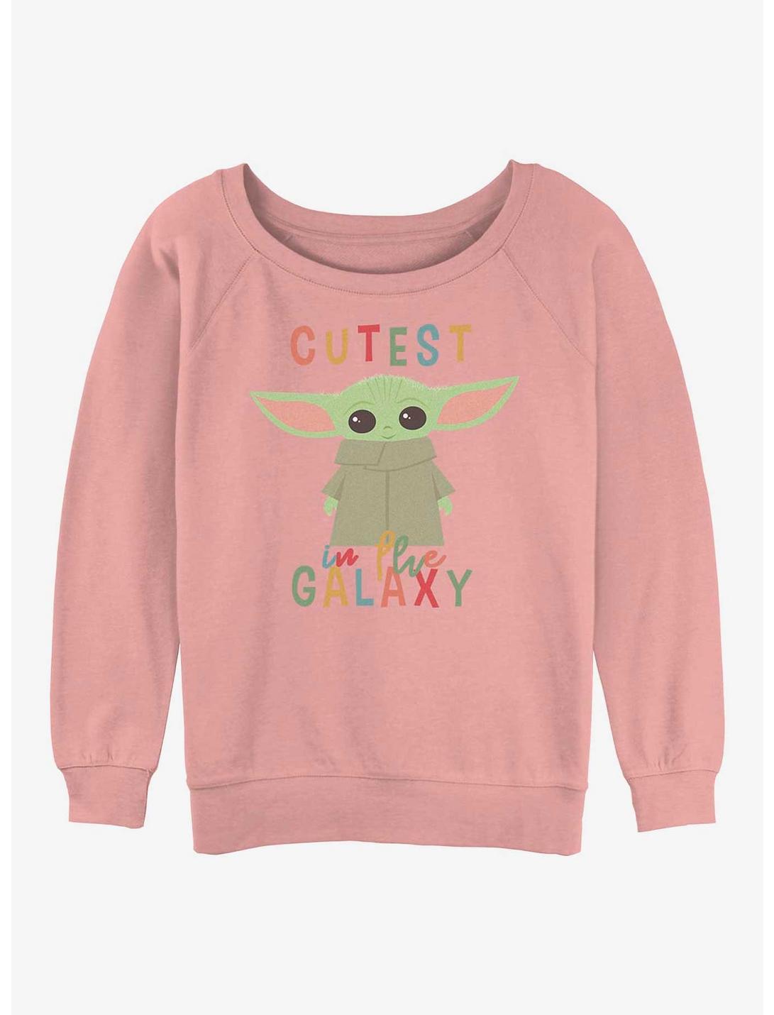 Star Wars The Mandalorian Cutest Child in the Galaxy Womens Slouchy Sweatshirt, DESERTPNK, hi-res