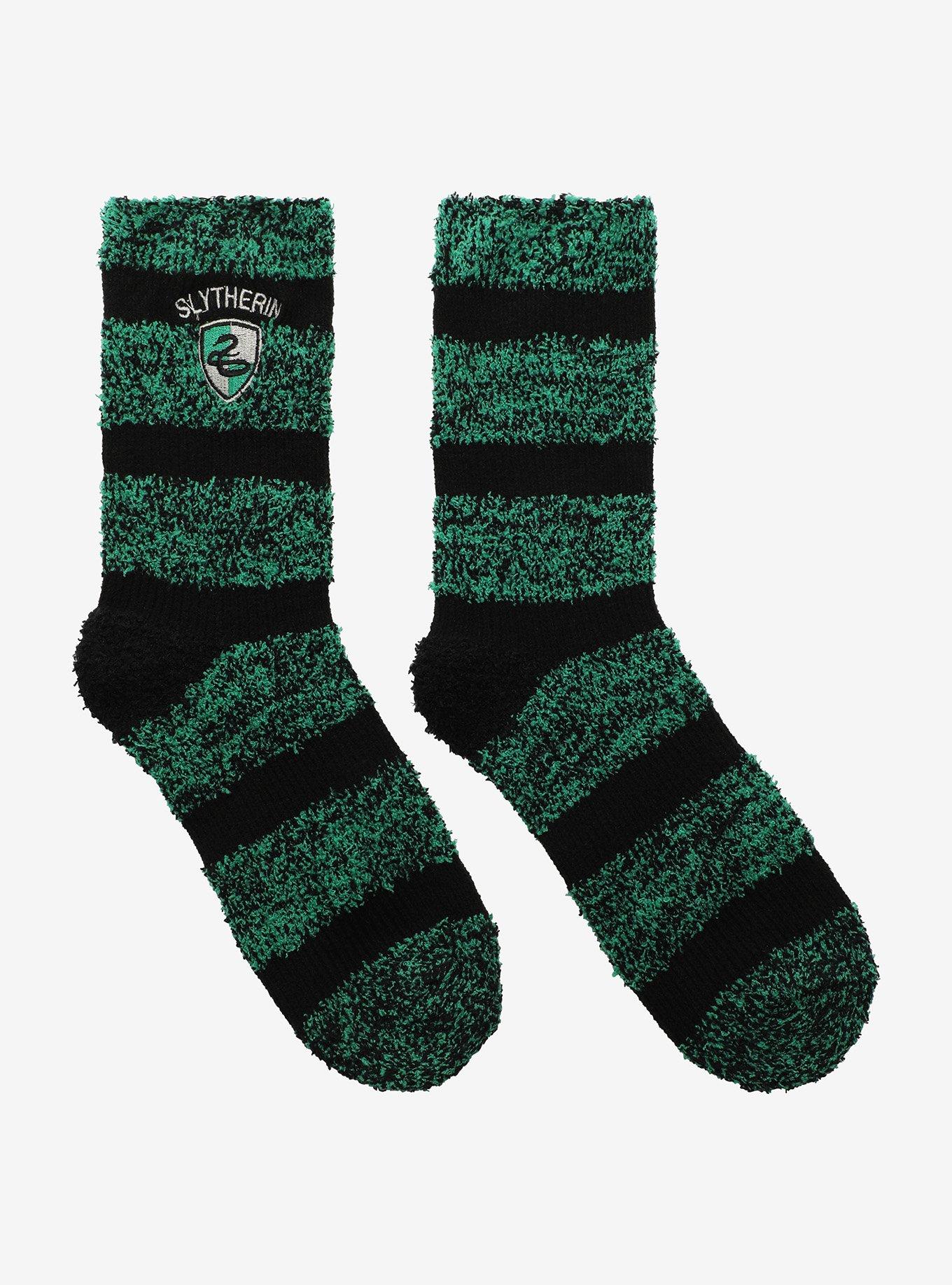 Harry Potter Slytherin Fuzzy Crew Socks, , hi-res