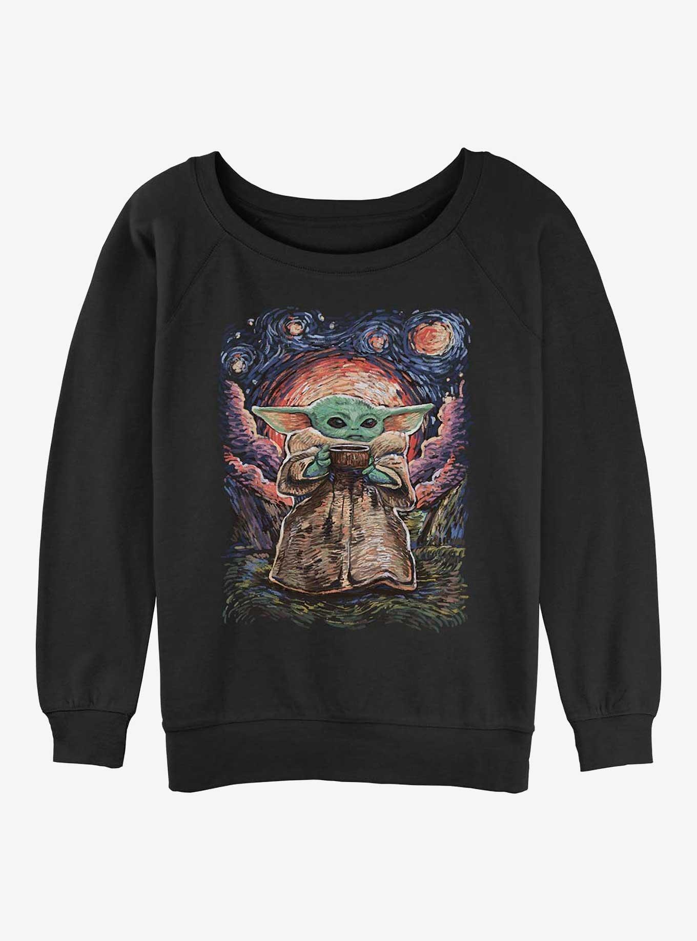 Star Wars The Mandalorian Sipping Starries Womens Slouchy Sweatshirt, , hi-res