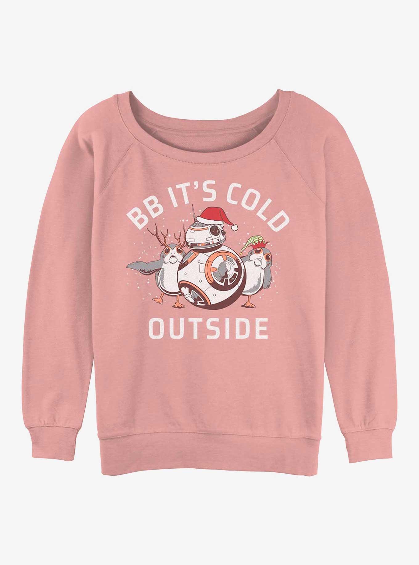 Star Wars: Episode VIII - The Last Jedi BB It's Cold Outside Womens Slouchy Sweatshirt, DESERTPNK, hi-res