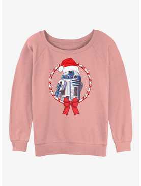 Star Wars: The Rise Of Skywalker R2-D2 Candy Cane Womens Slouchy Sweatshirt, , hi-res