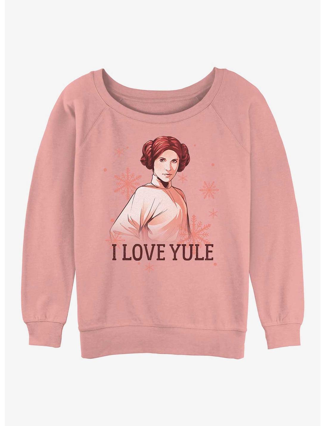 Star Wars Princess Leia I Love Yule Womens Slouchy Sweatshirt, DESERTPNK, hi-res