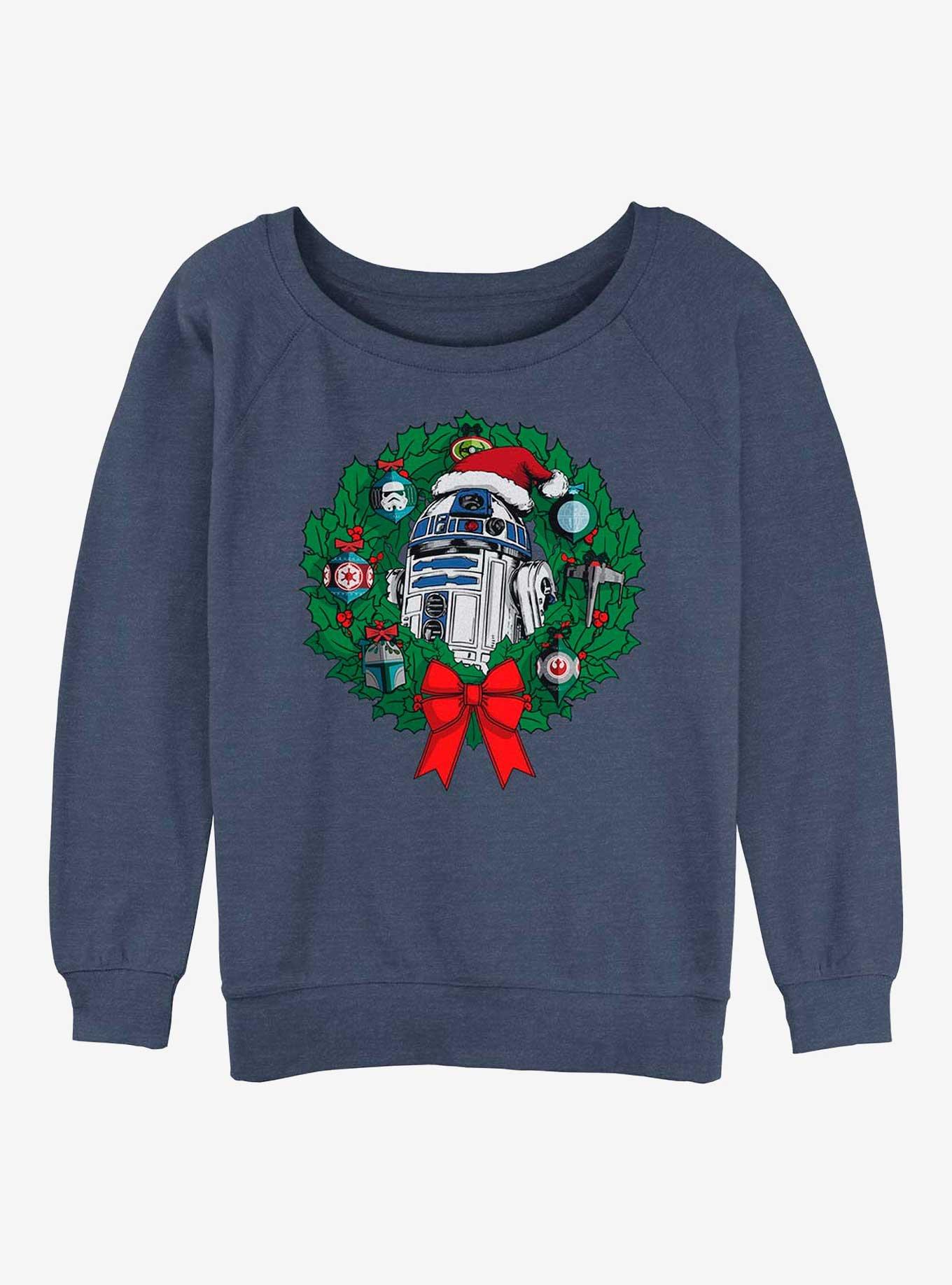 Star Wars R2-D2 Wreath Womens Slouchy Sweatshirt, , hi-res