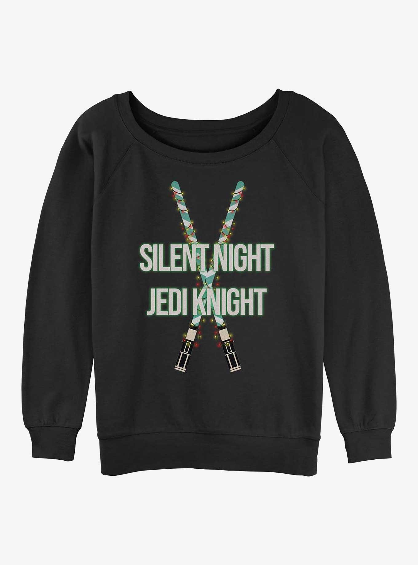 Star Wars Christmas Light Sabers Womens Slouchy Sweatshirt, , hi-res