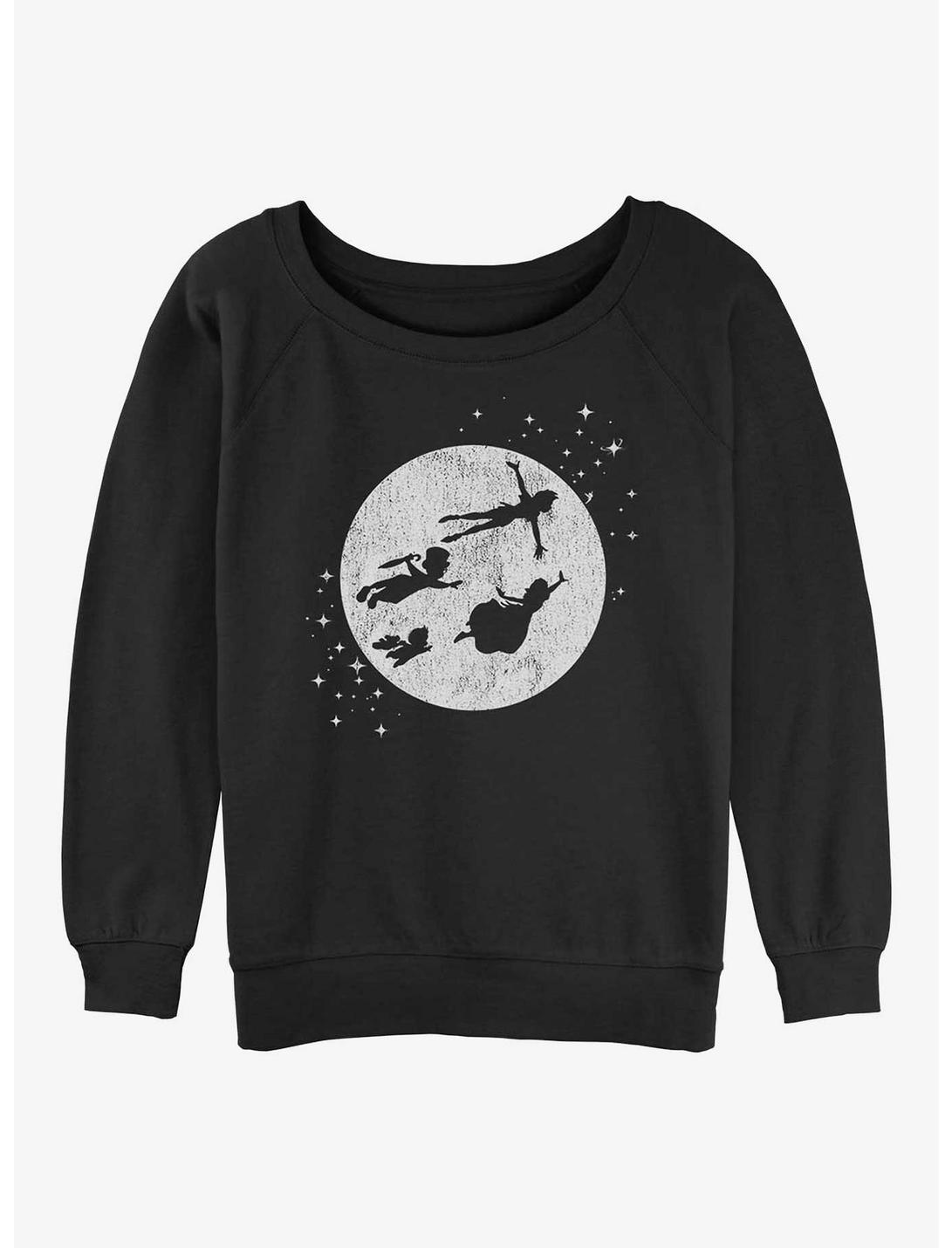 Disney Tinker Bell Second Star To The Right Womens Slouchy Sweatshirt, BLACK, hi-res