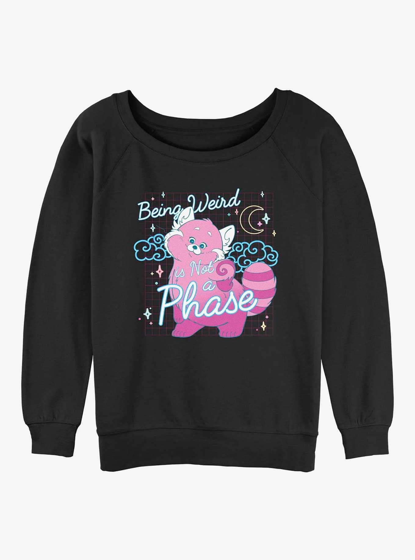 Disney Pixar Turning Red Being Weird Womens Slouchy Sweatshirt, BLACK, hi-res