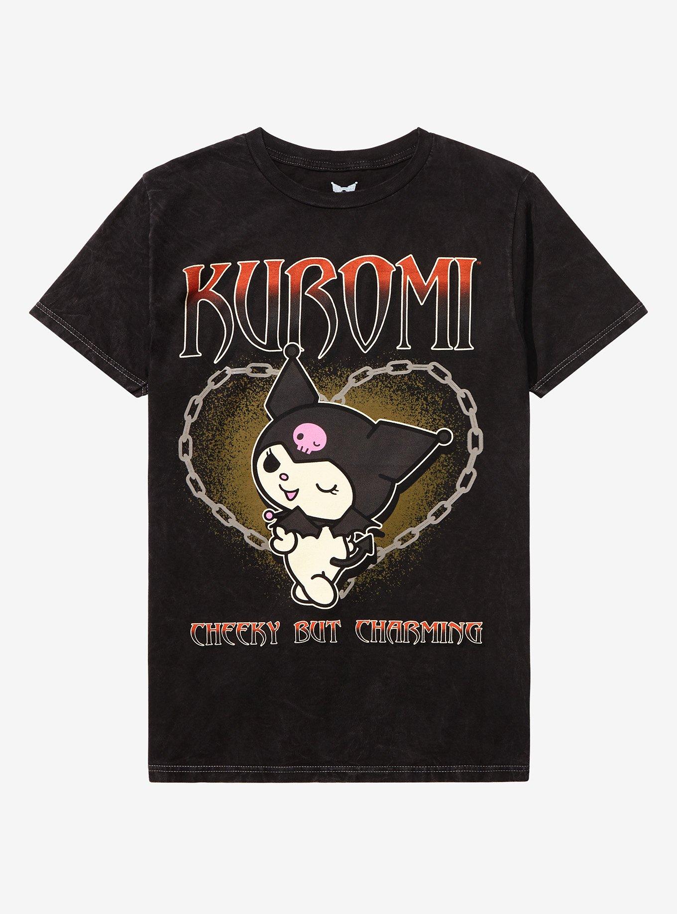 Kuromi Chain Heart Boyfriend Fit Girls T-Shirt, MULTI, hi-res