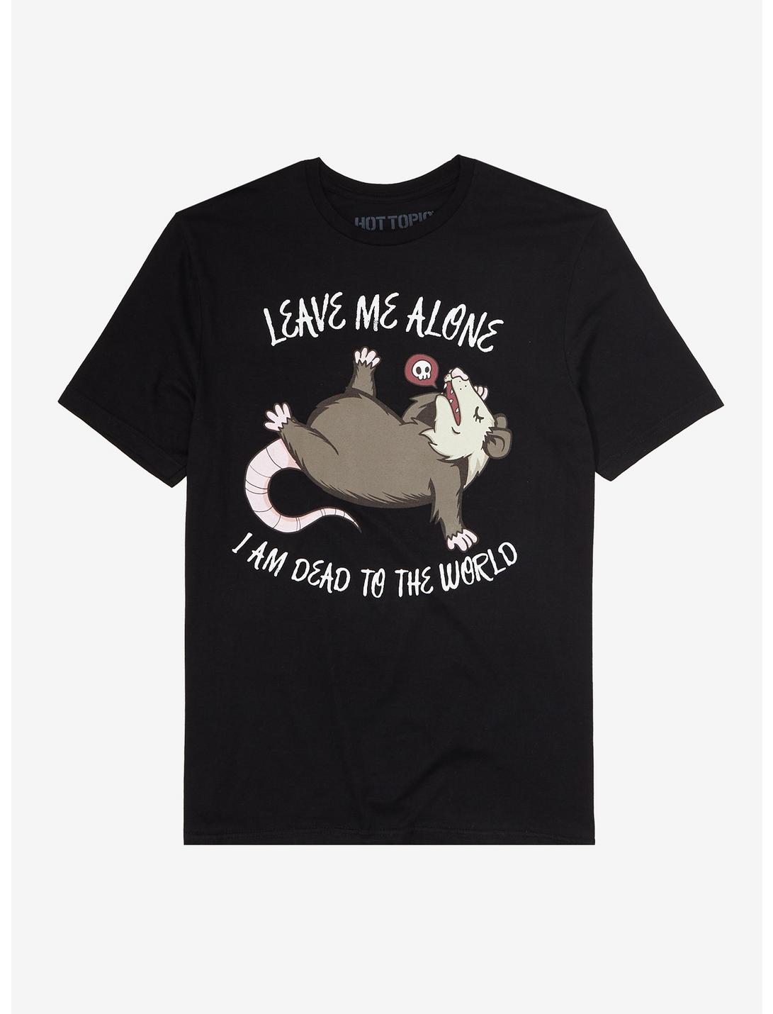 Leave Me Alone Possum T-Shirt, BLACK, hi-res