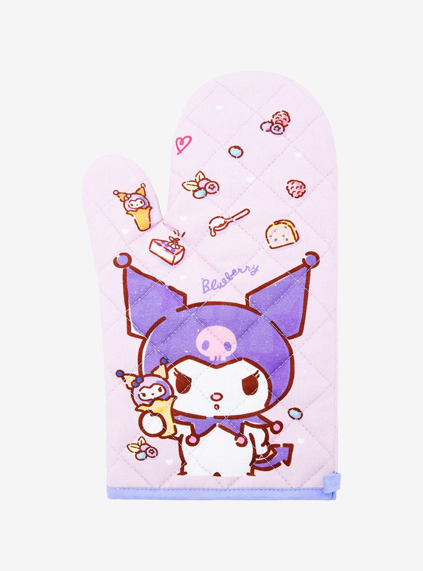 Kawaii Sanrios Oven Mitts Cartoon Cute Kuromi Bakeware Microwave Oven  Cinnamoroll Oven Gloves Thick Kitchen Anti