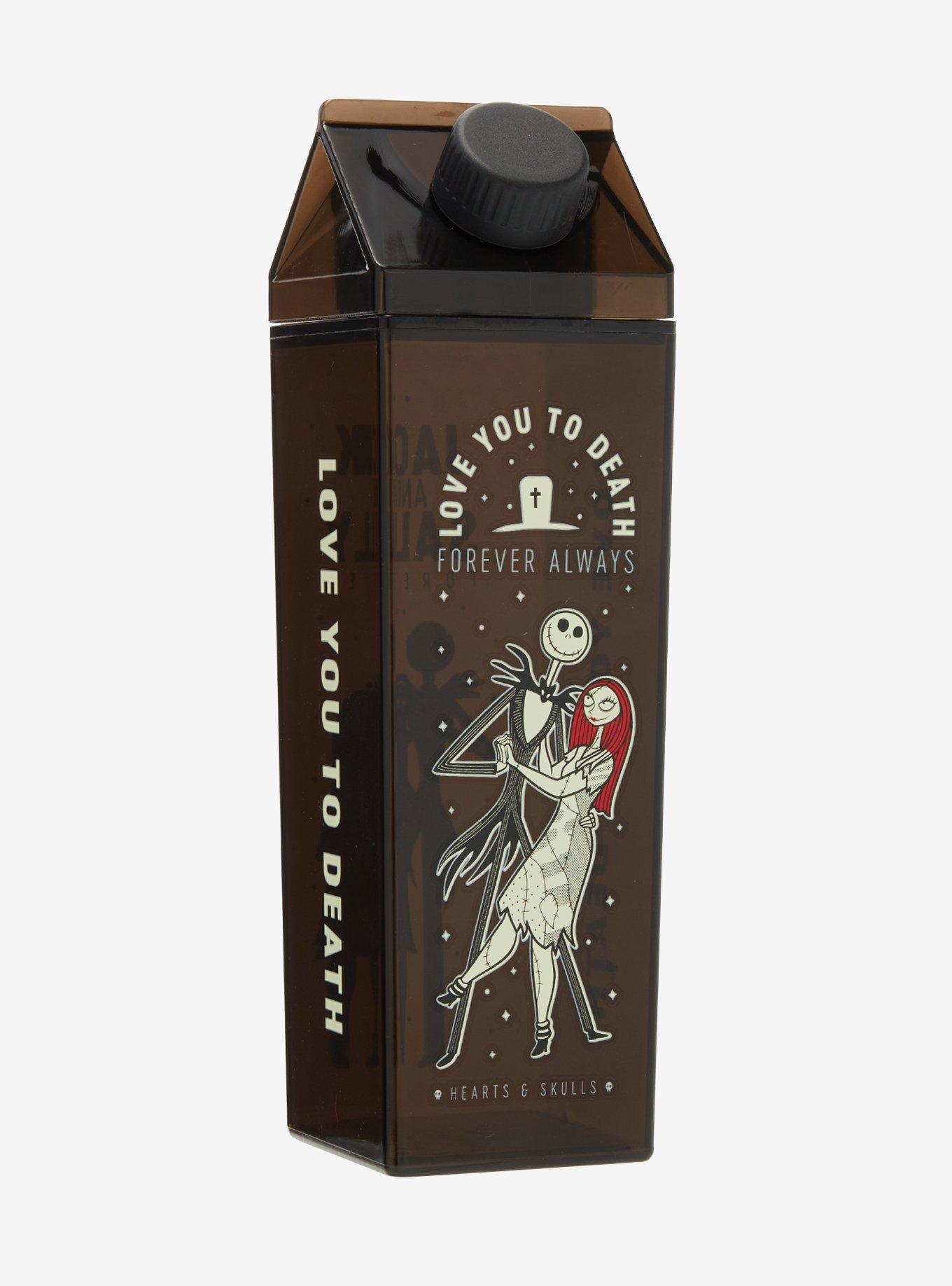 The Nightmare Before Christmas Jack & Sally Forever Milk Carton Water Bottle, , hi-res