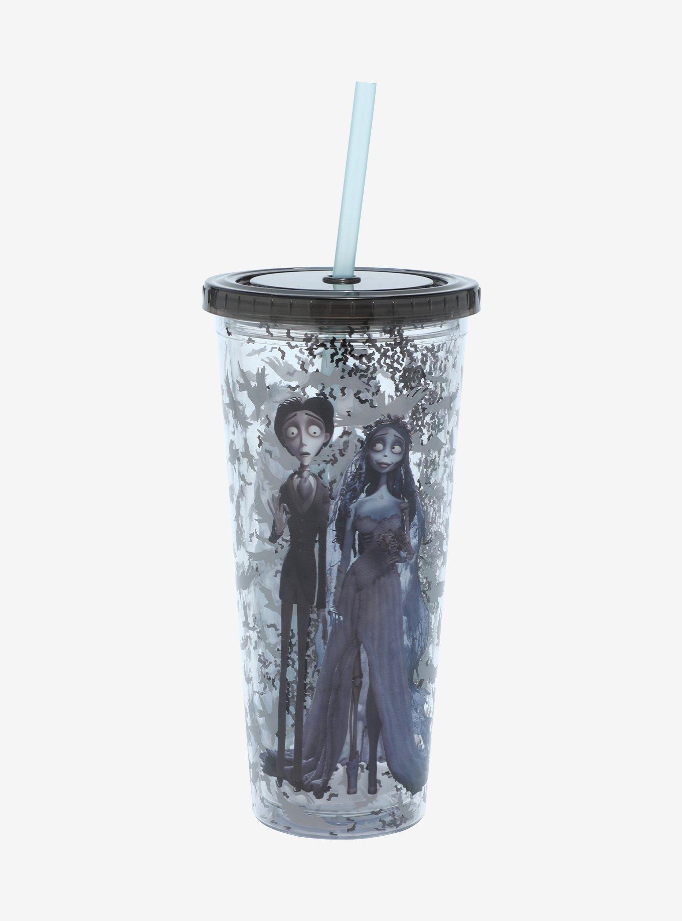 Corpse Bride Bat Glitter Acrylic Travel Cup, , hi-res