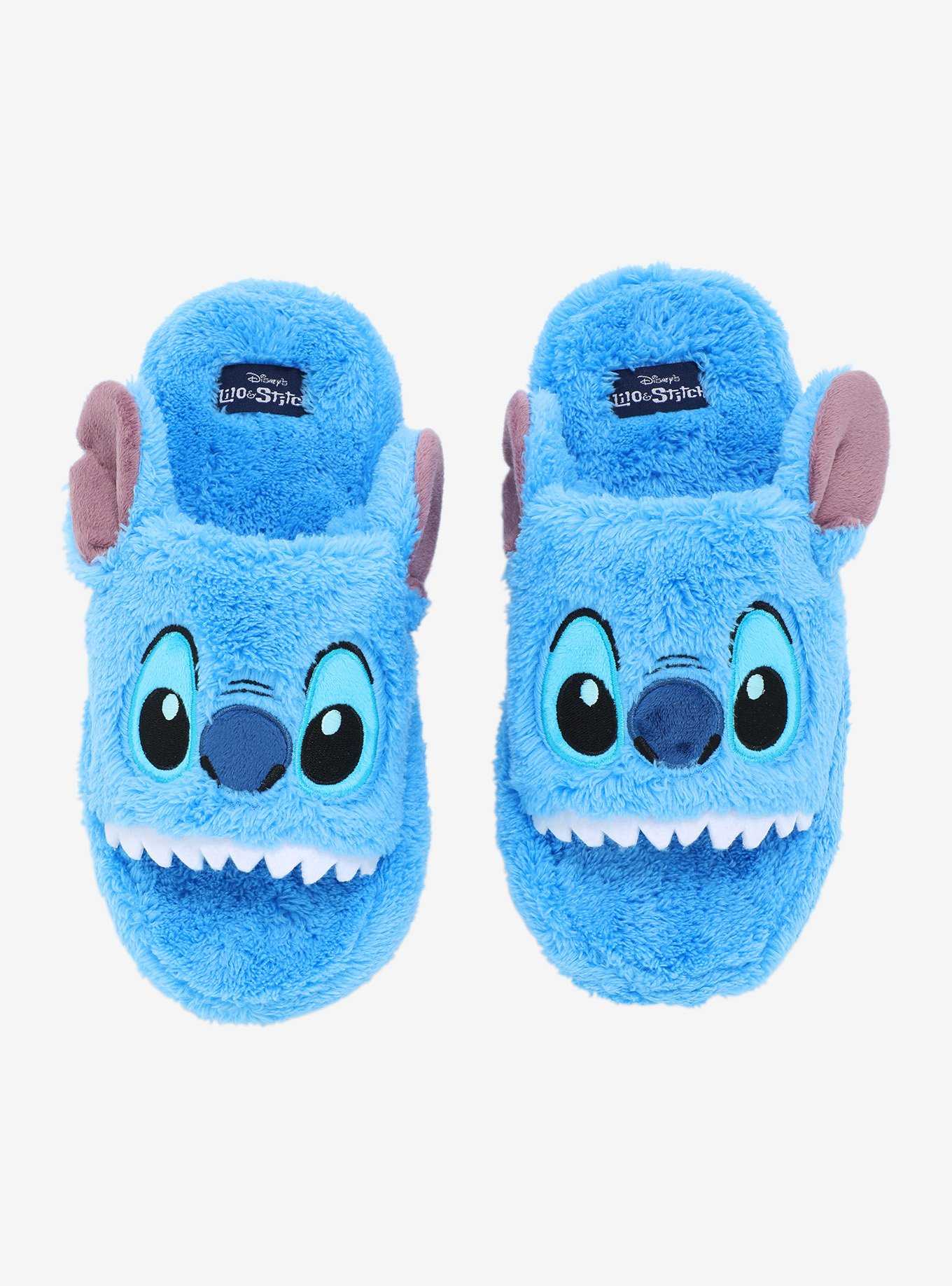 Disney Lilo & Stitch Fuzzy Stitch Plush Slippers, , hi-res