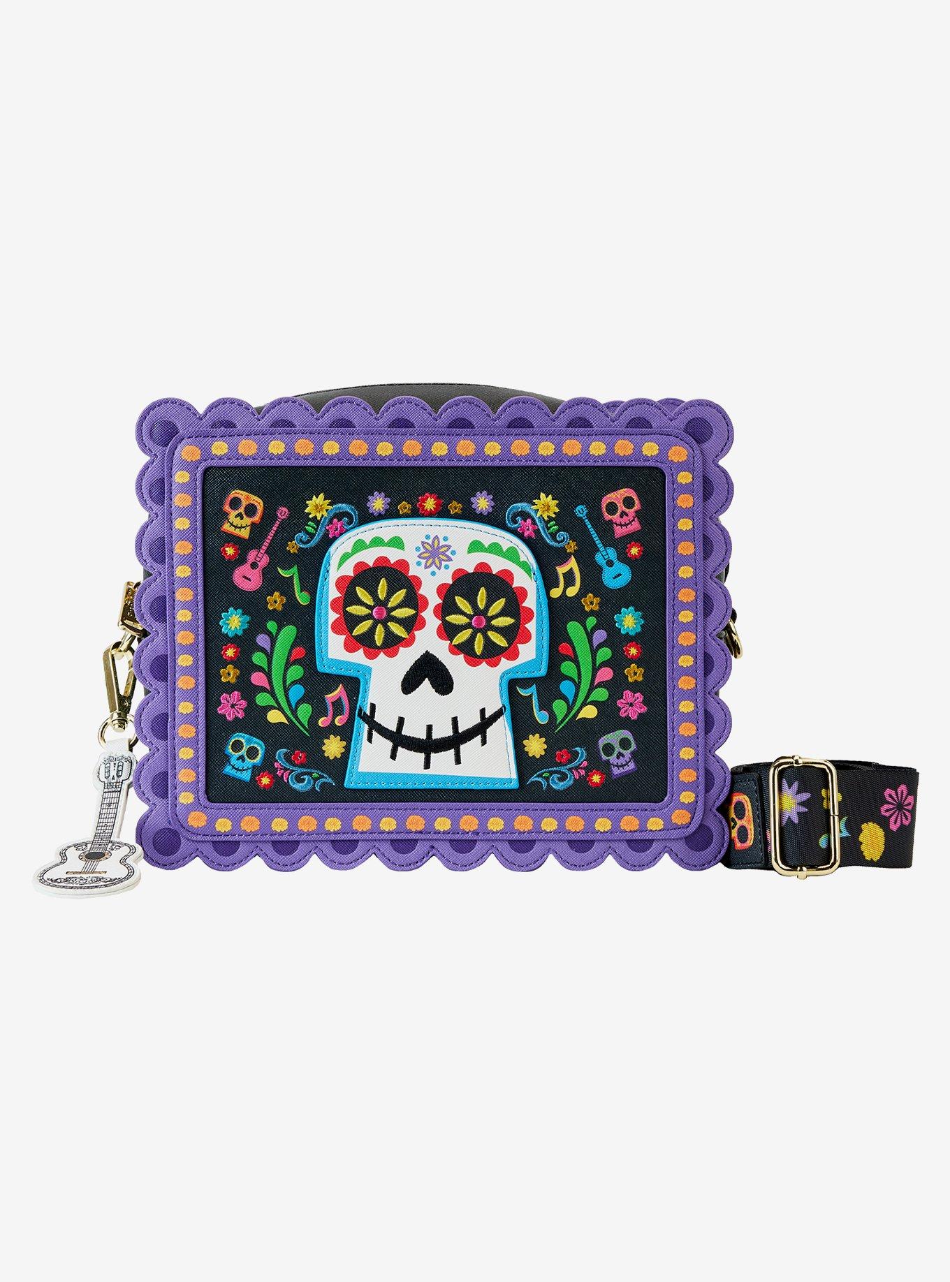 Loungefly Coco: Miguel Floral Skull Crossbody Bag