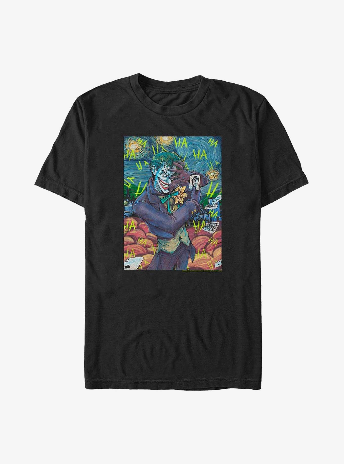 DC Comics Batman Starry Night Joker Big & Tall T-Shirt, BLACK, hi-res