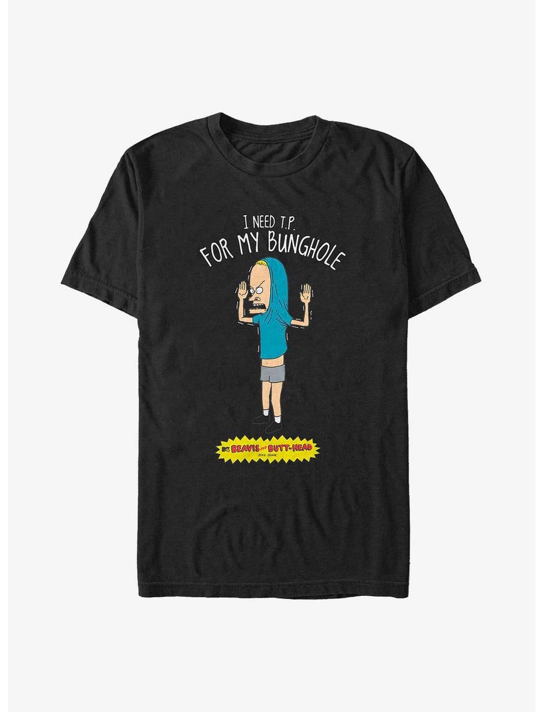 Beavis and Butt-Head I Need T.P. For My Bunghole Big & Tall T-Shirt, BLACK, hi-res