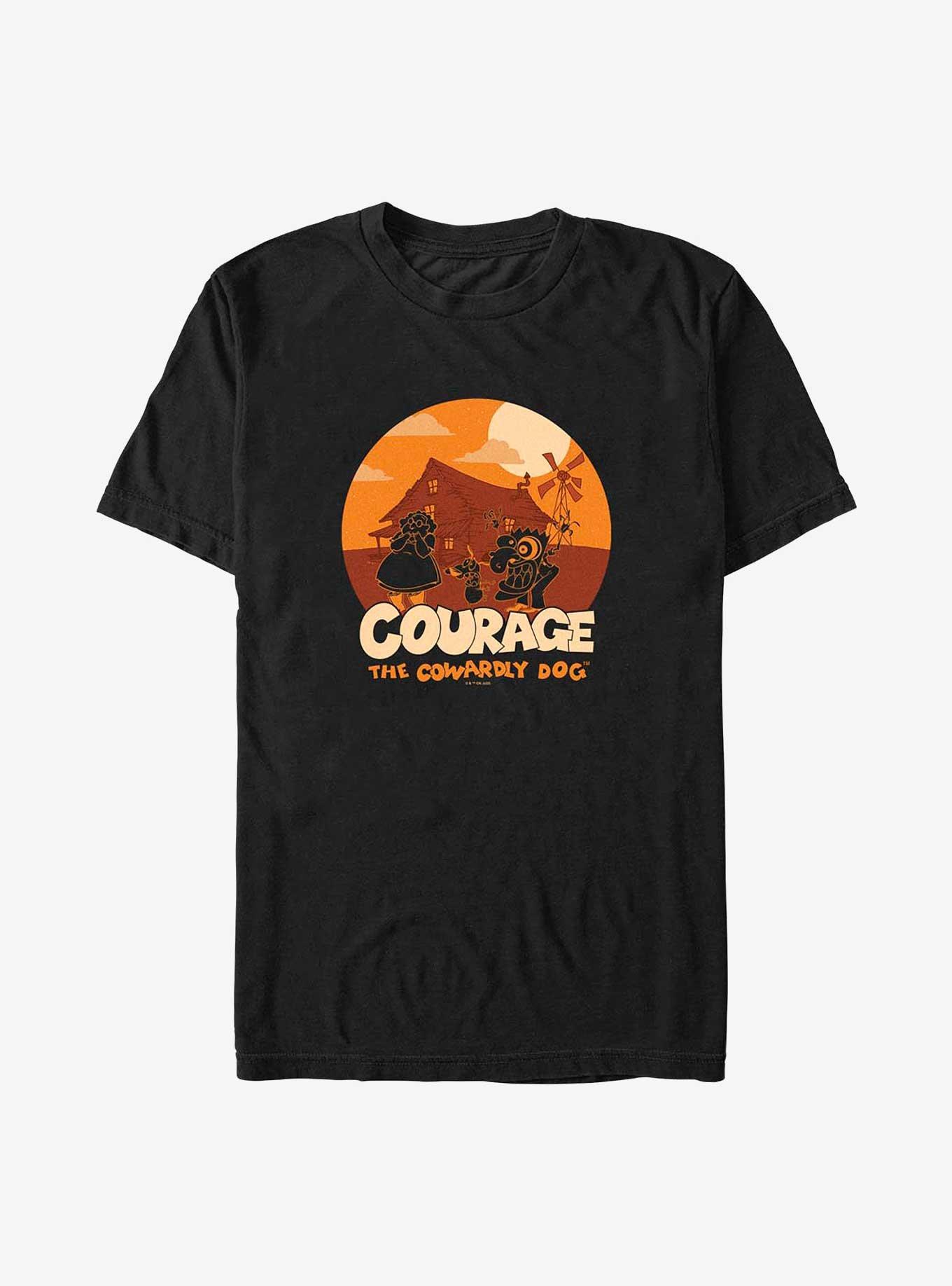 Cartoon Network Courage the Cowardly Dog Cowardly Haunt Big & Tall T-Shirt, BLACK, hi-res