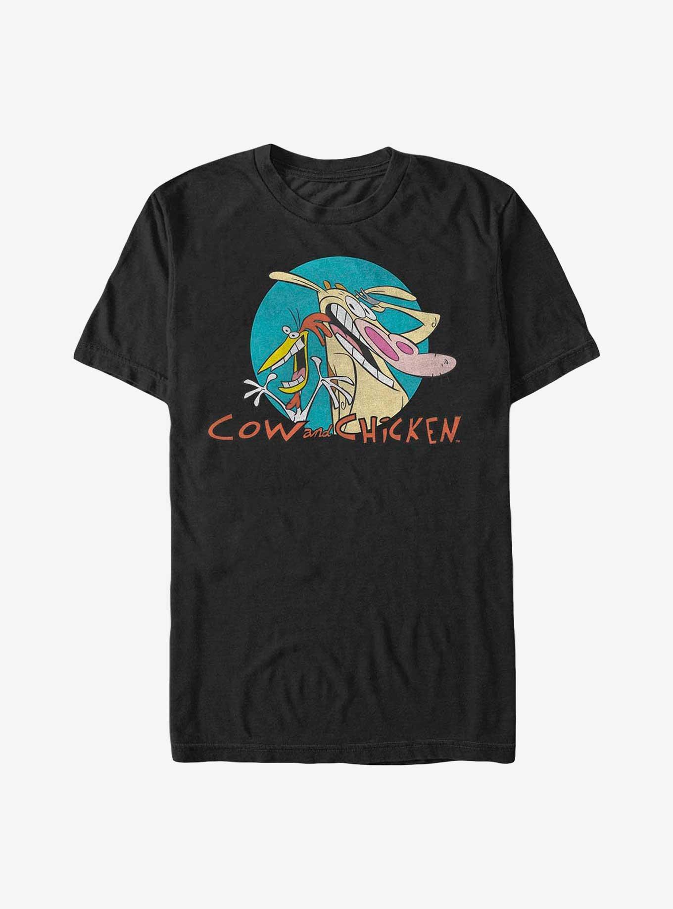 Cartoon Network Cow and Chicken Badge Big & Tall T-Shirt