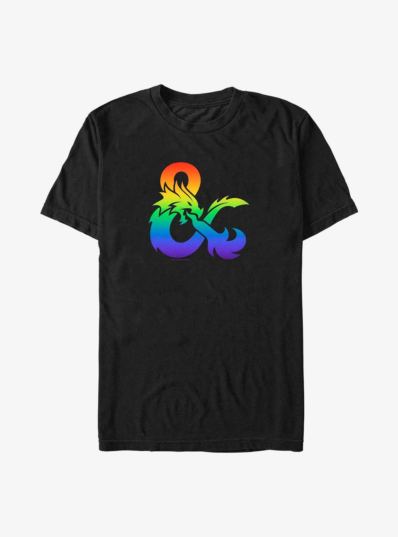 Dungeons & Dragons Pride Gradient Logo Big & Tall T-Shirt, BLACK, hi-res