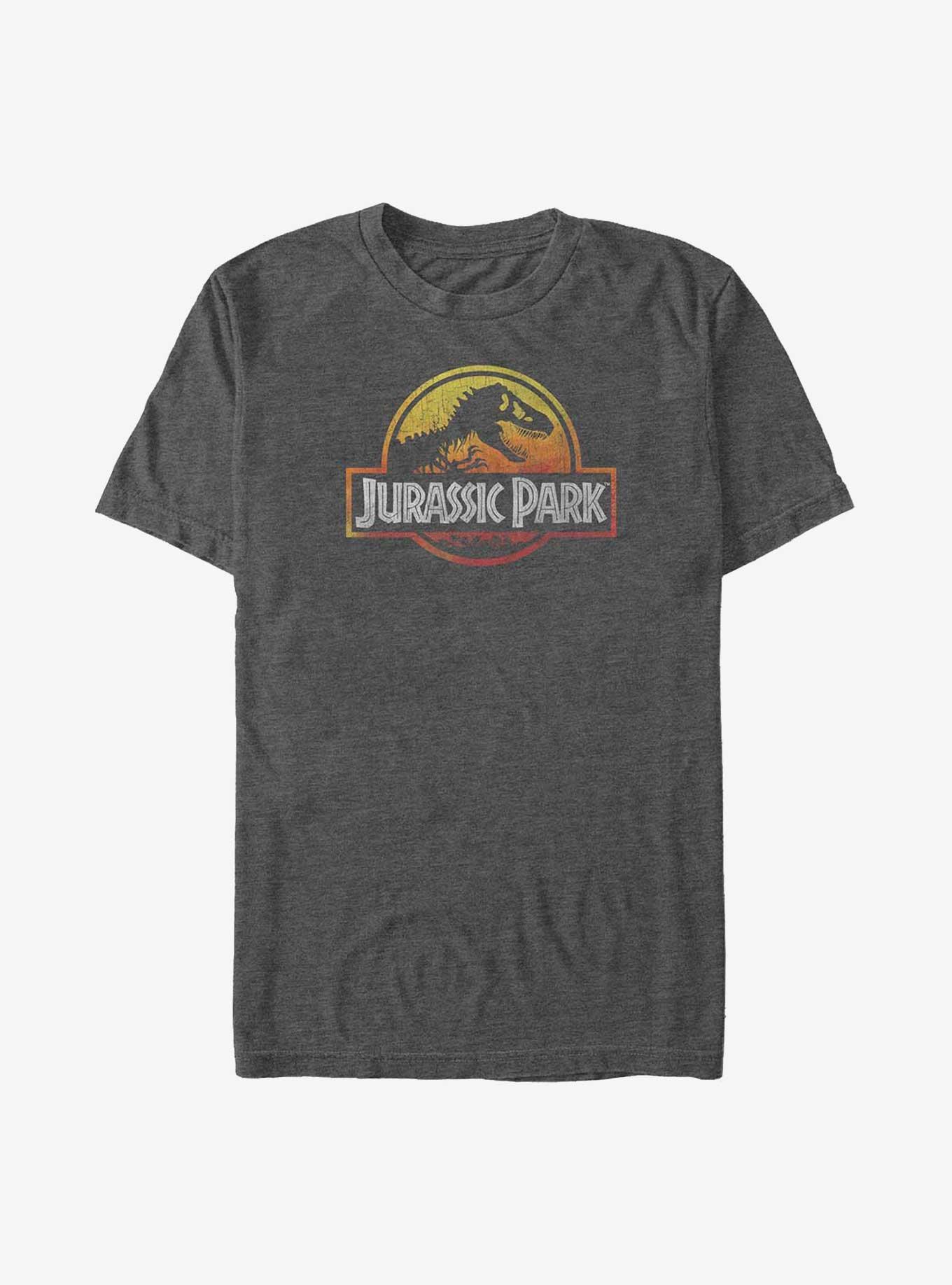 Jurassic Park Men's Big & Tall Logo Spray T-Shirt - Athletic Heather, Large Big Tall - View #8