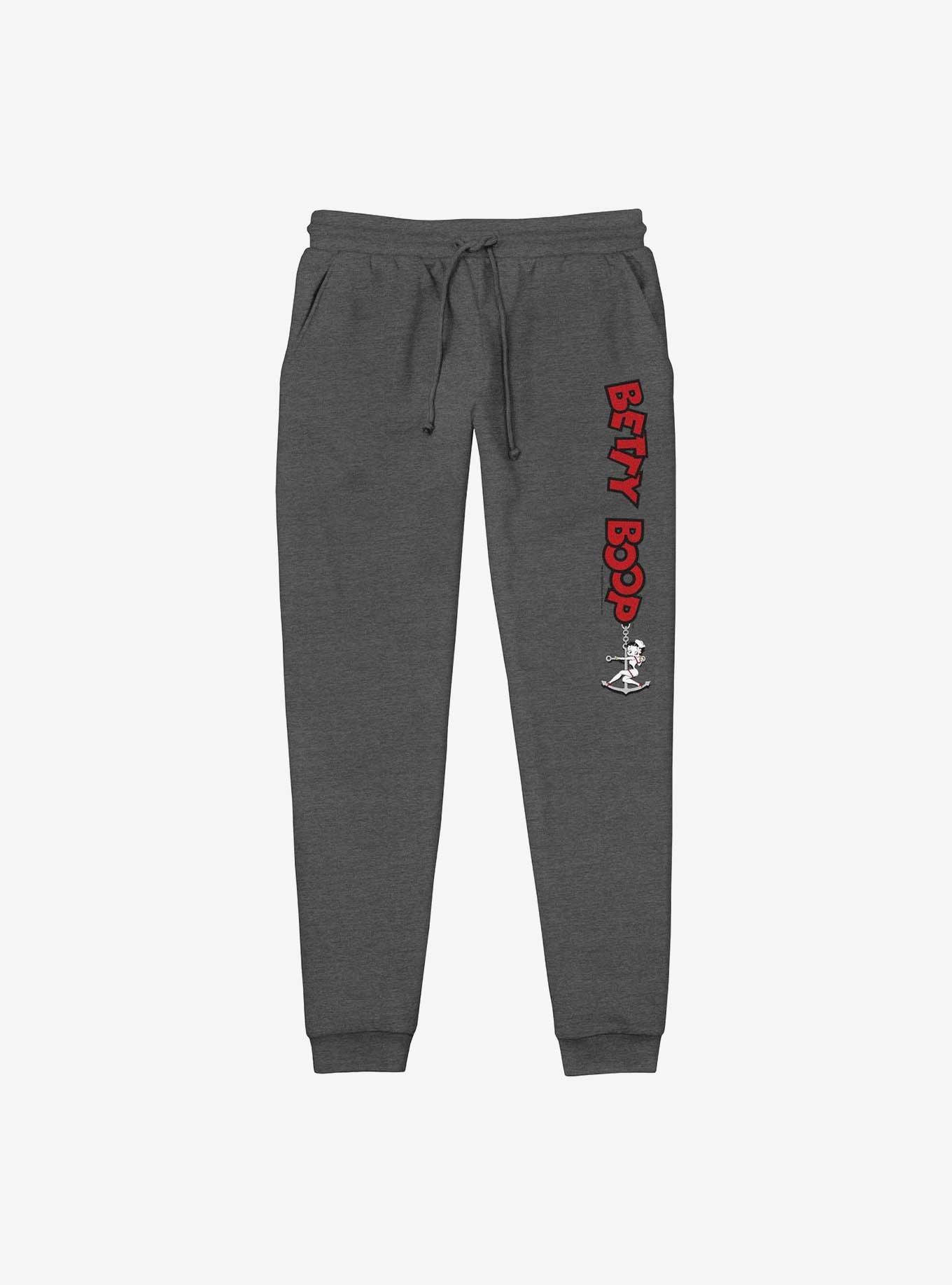 Betty Boop Sailor Logo Jogger Sweatpants, CHAR HTR, hi-res