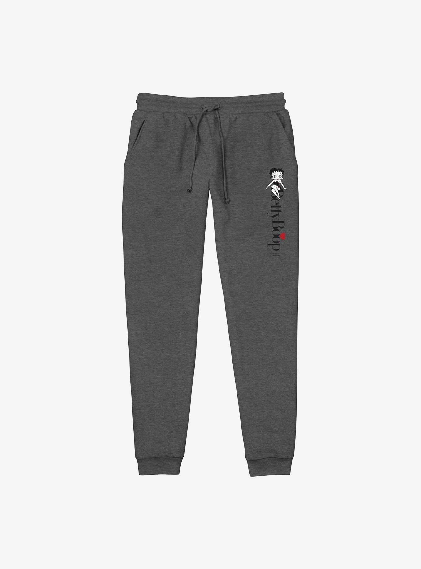 Betty Boop Vertical Logo Jogger Sweatpants, CHAR HTR, hi-res