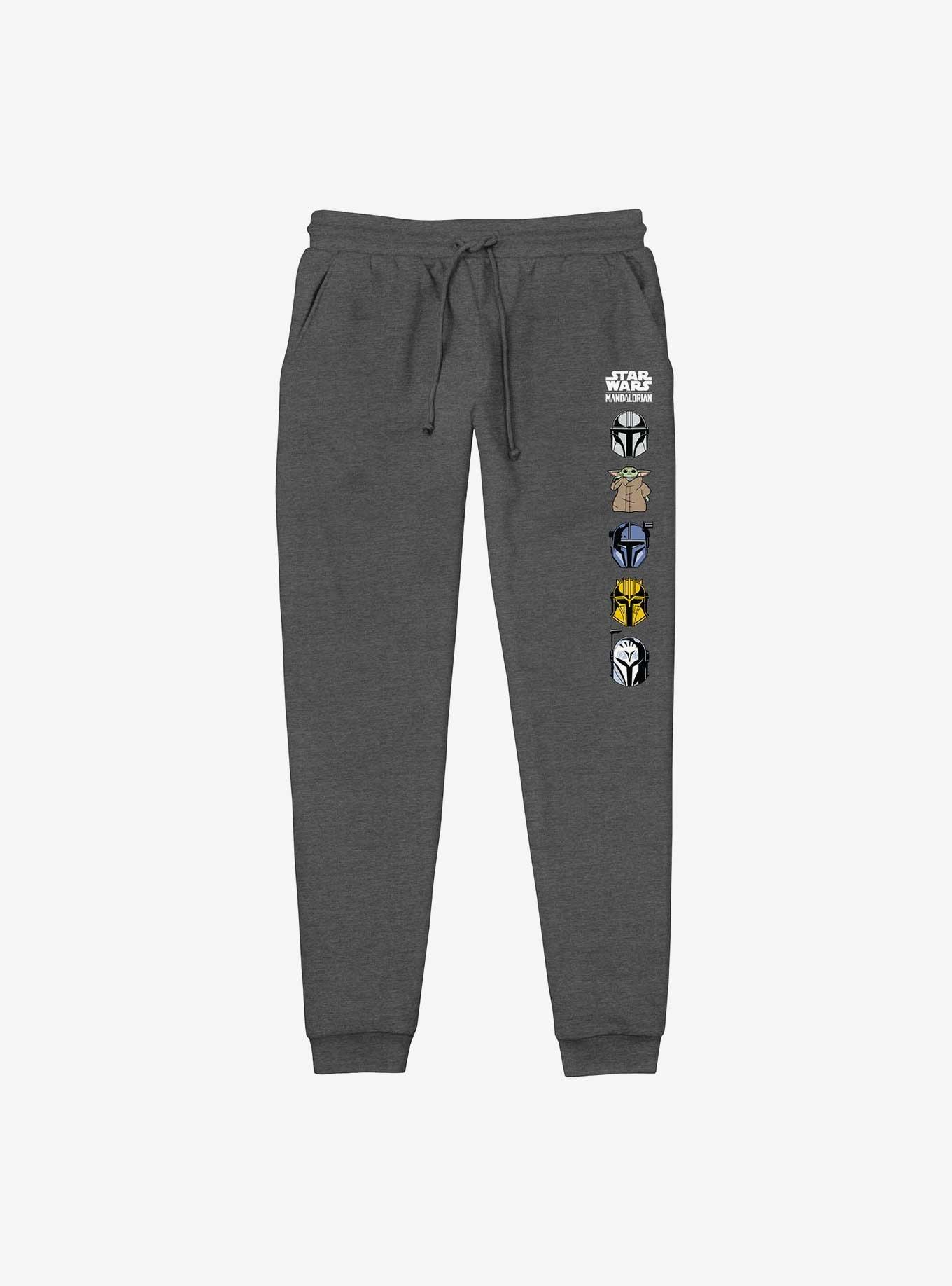 Star Wars The Mandalorian Helmets Grogu Jogger Sweatpants GREY