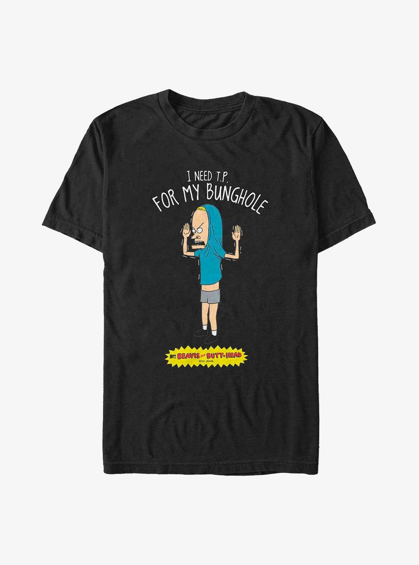 Beavis and Butt-Head I Need T.P. For My Bunghole Big & Tall T-Shirt, BLACK, hi-res