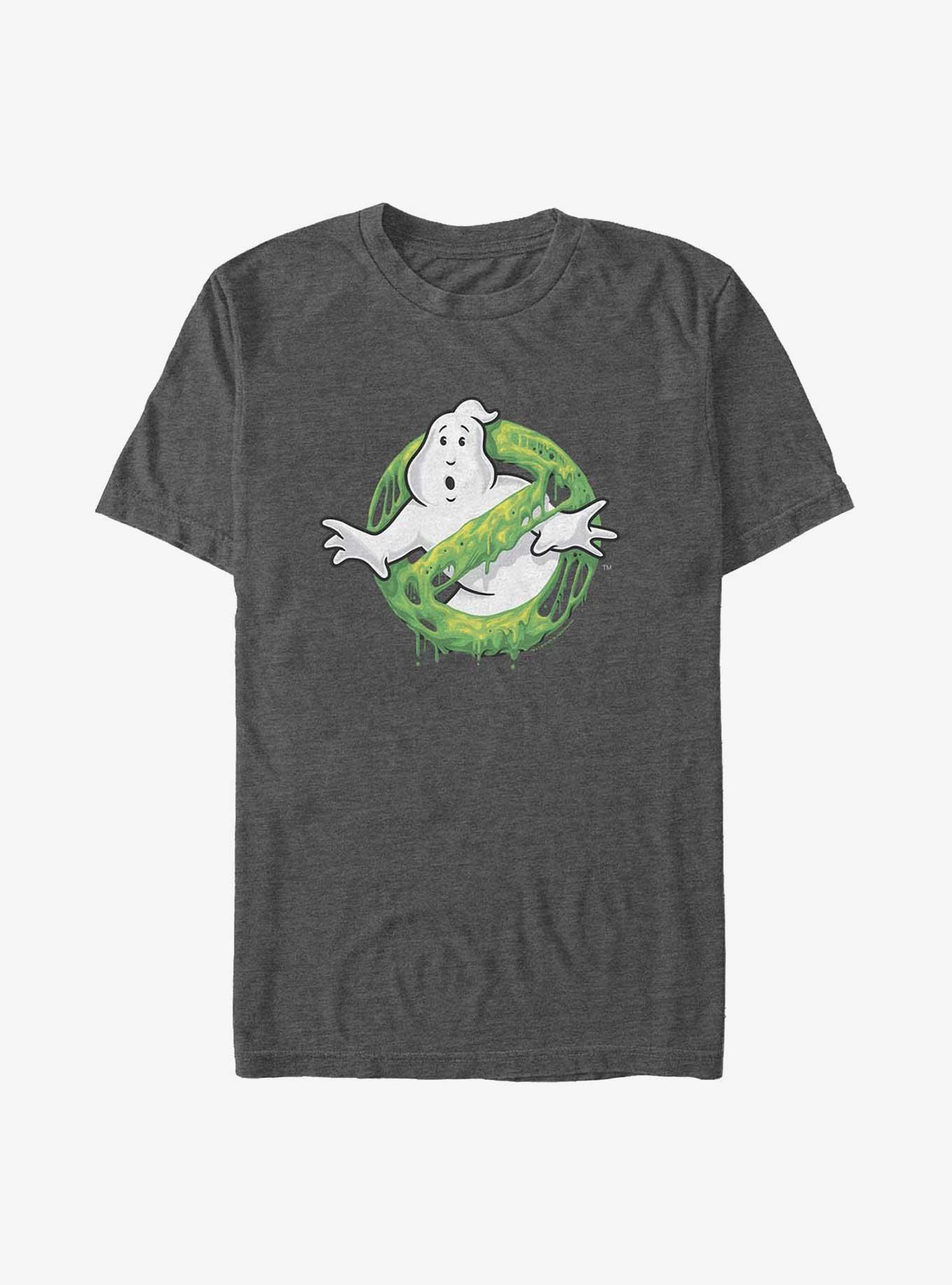 Ghostbusters Green Slime Logo Big & Tall T-Shirt - GREY