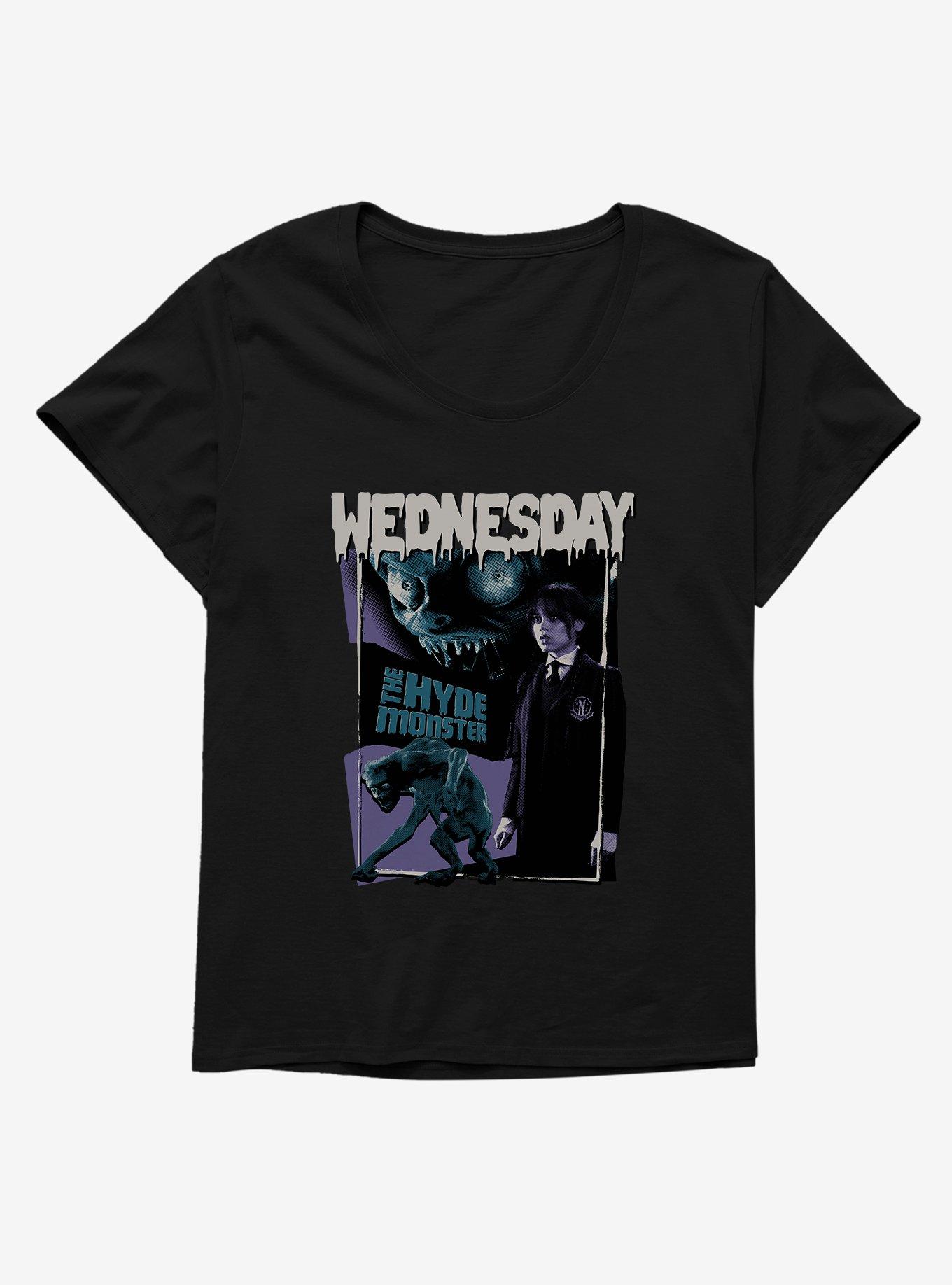 Wednesday The Hyde Girls T-Shirt Plus Size, BLACK, hi-res