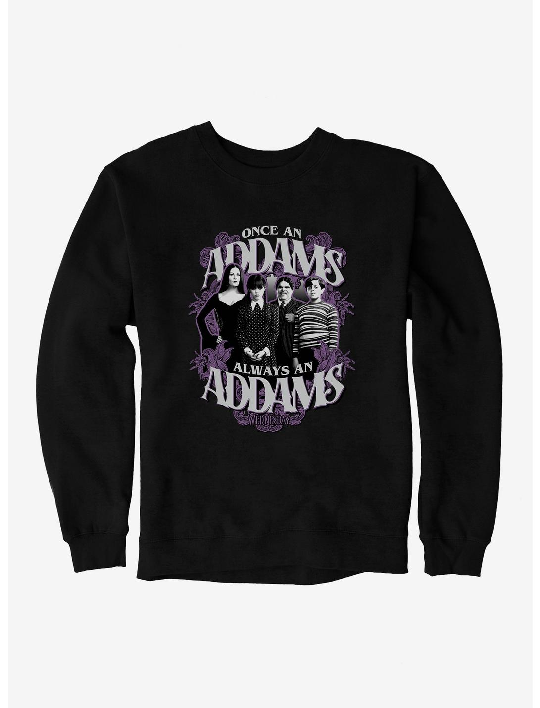 Wednesday Always An Addams Sweatshirt, BLACK, hi-res