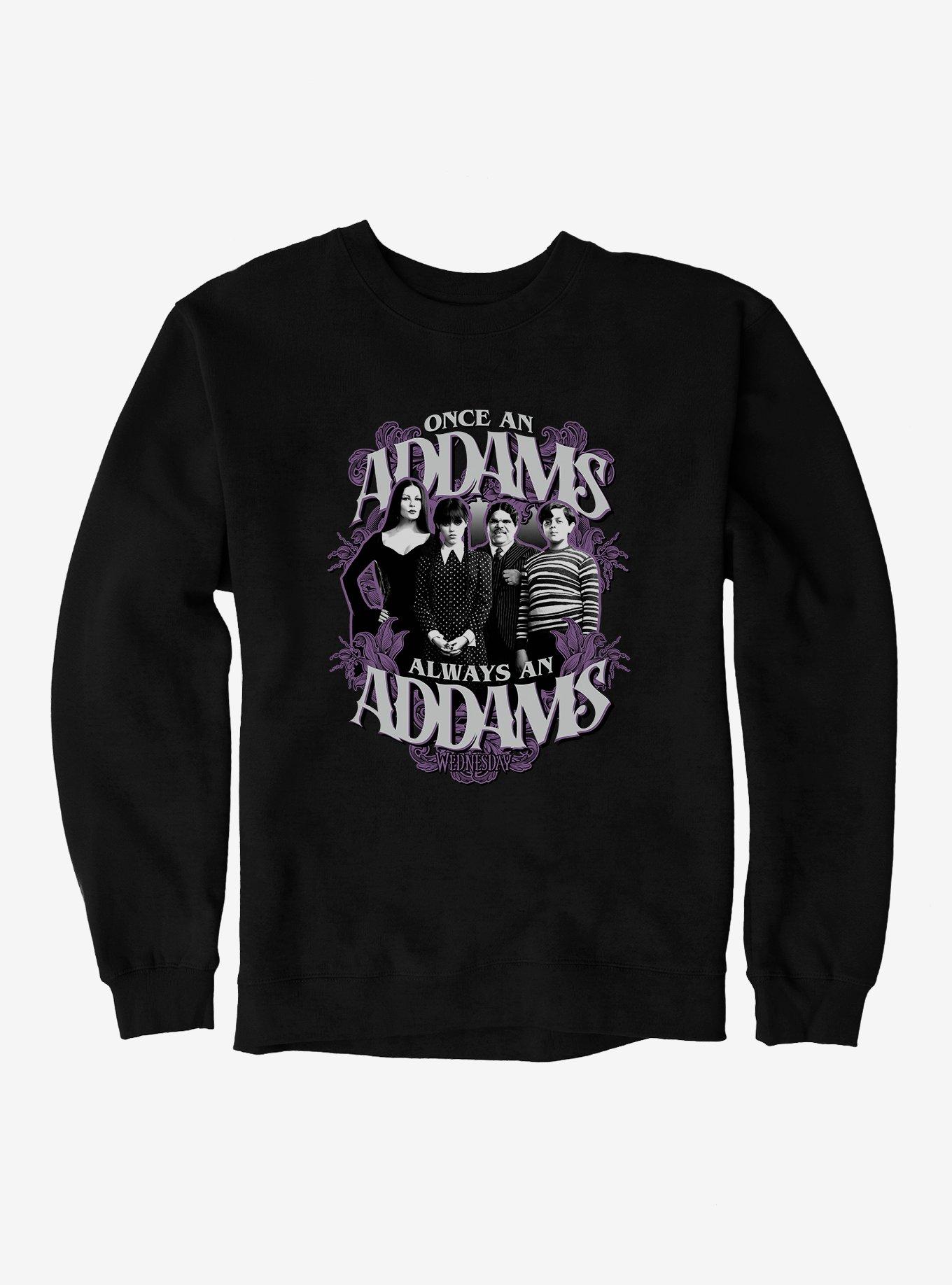 Wednesday Always An Addams Sweatshirt, BLACK, hi-res