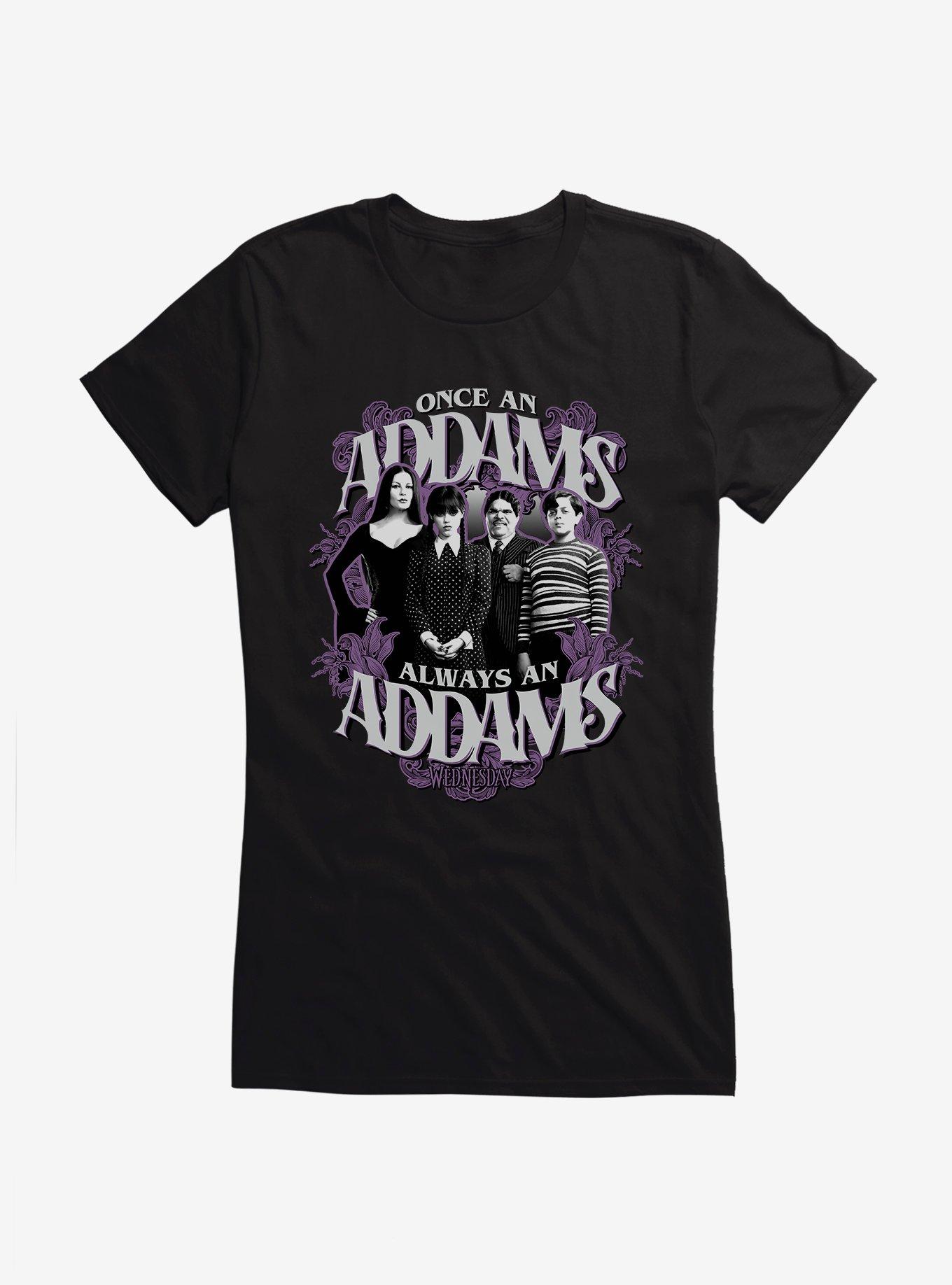 Wednesday Always An Addams Girls T-Shirt, BLACK, hi-res
