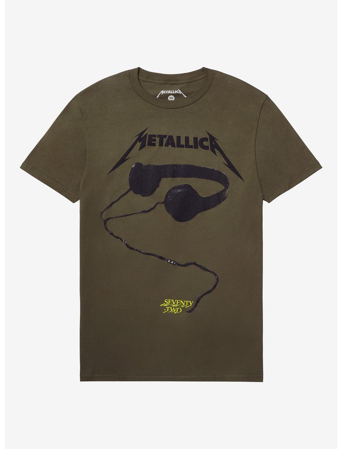 Metallica 72 Seasons Headphones Boyfriend Fit Girls T-Shirt, OLIVE, hi-res