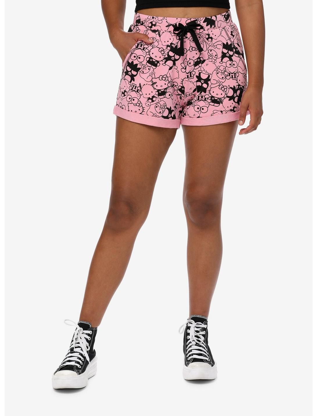 Hello Kitty & Friends Line Art Lounge Shorts, PINK, hi-res
