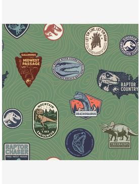 Jurassic World Green Badges Peel & Stick Wallpaper, , hi-res