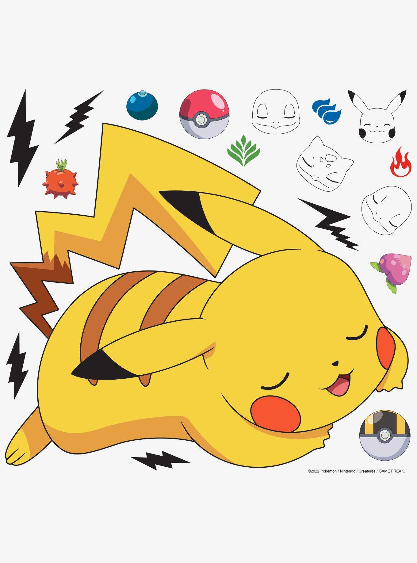 Pokemon Sleeping Pikachu Giant Peel & Stick Wall Decals, , hi-res