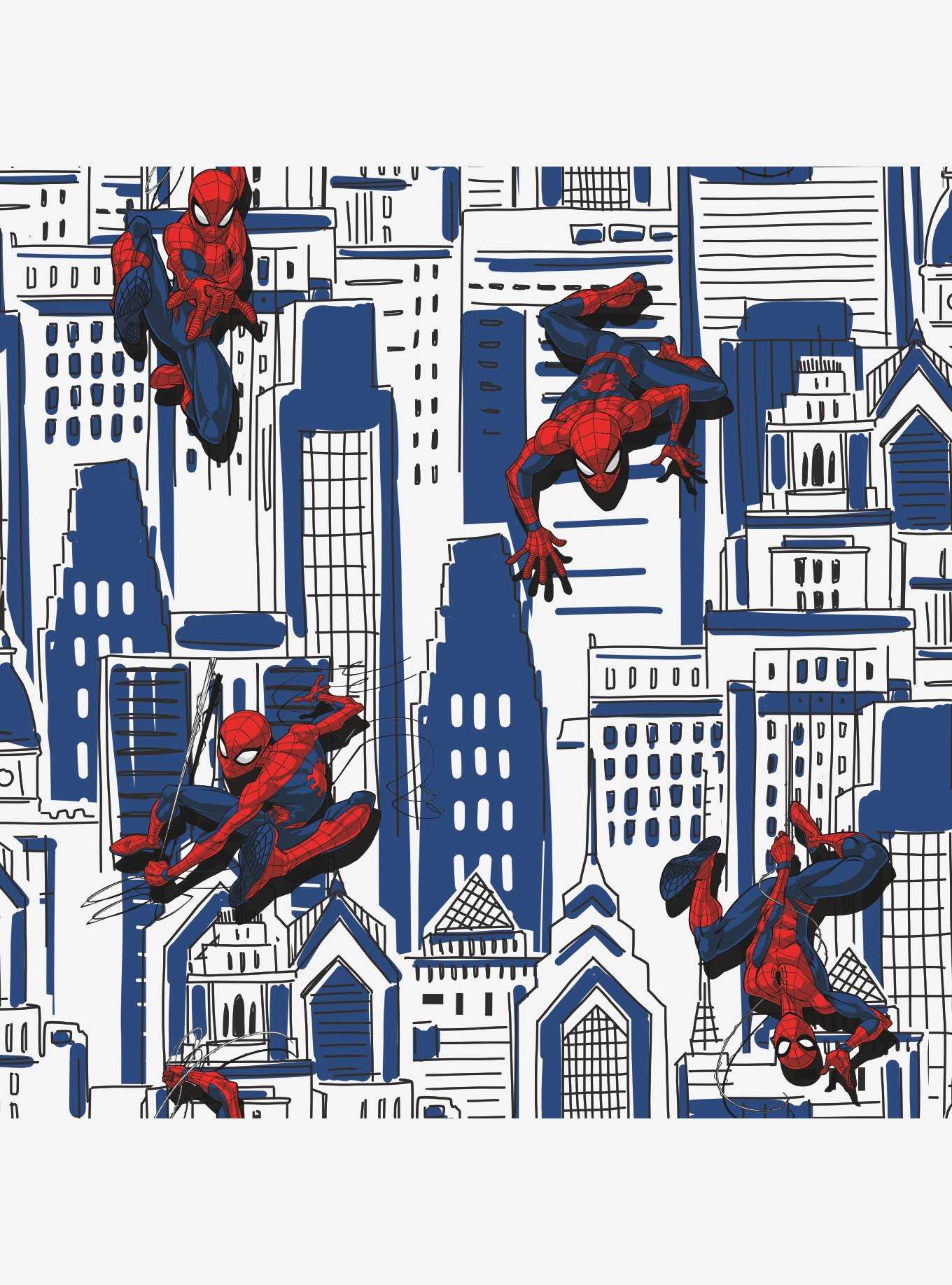 Marvel Spider-Man Cityscape Peel And Stick Wallpaper, , hi-res