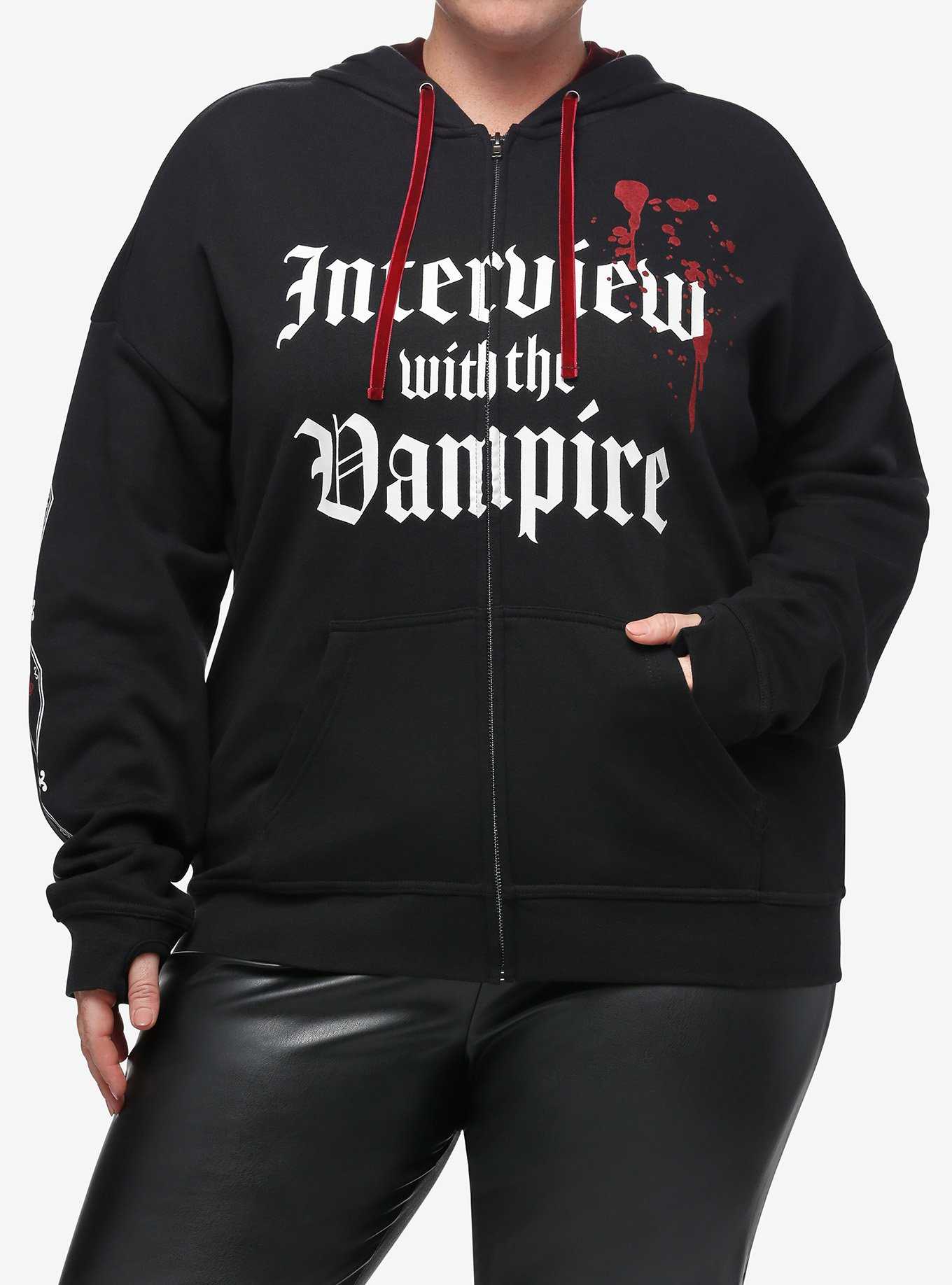 Interview With The Vampire Coffins Lace-Up Hoodie Plus Size, , hi-res
