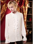 Interview With The Vampire Icons Ruffle Long-Sleeve Woven Button-Up, BRIGHT WHITE, hi-res