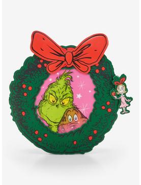 Loungefly How The Grinch Stole Christmas Lenticular Wreath Portrait Crossbody Bag, , hi-res