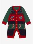Disney Lilo & Stitch Holiday Sweater Infant One-Piece - BoxLunch Exclusive, MULTI, hi-res
