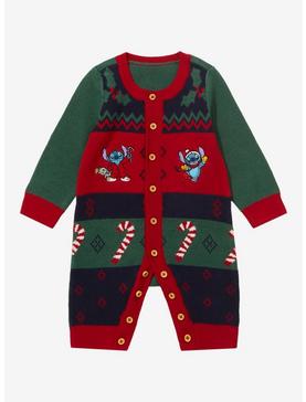 Disney Lilo & Stitch Holiday Sweater Infant One-Piece - BoxLunch Exclusive, , hi-res
