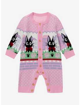 Studio Ghibli Kiki's Delivery Service Jiji Patterned Sweater Infant One-Piece - BoxLunch Exclusive, , hi-res