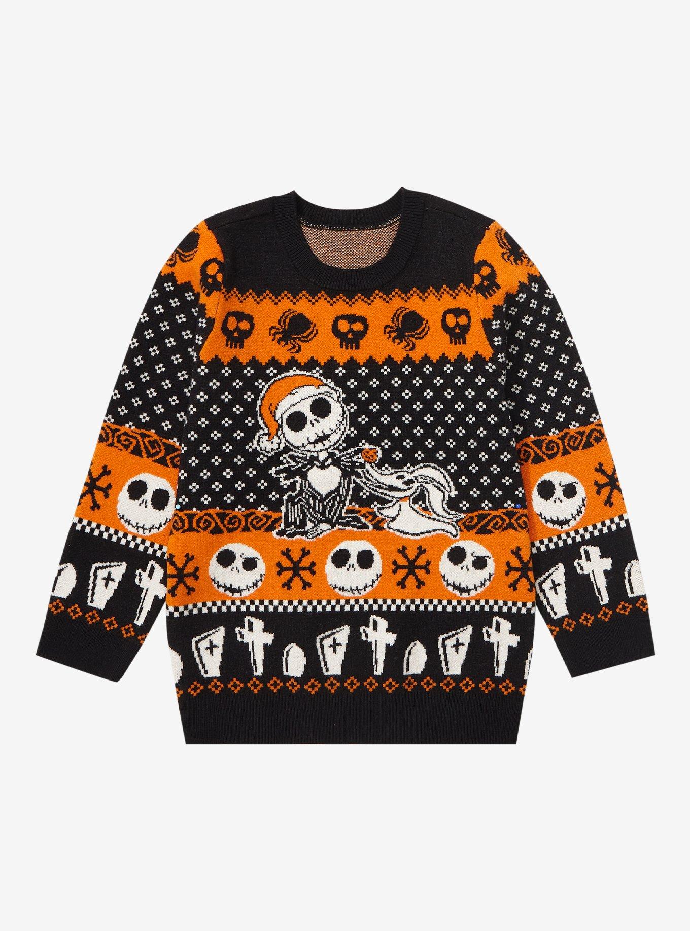 Disney The Nightmare Before Christmas Jack Skellington & Zero Patterned Toddler Sweater - BoxLunch Exclusive, MULTI, hi-res