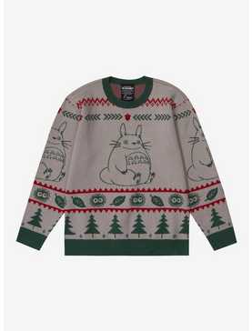 Studio Ghibli My Neighbor Totoro Outline Portrait Holiday Youth Sweater, , hi-res