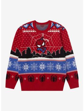 Marvel Spider-Man Icons Patterned Youth Sweater - BoxLunch Exclusive, , hi-res