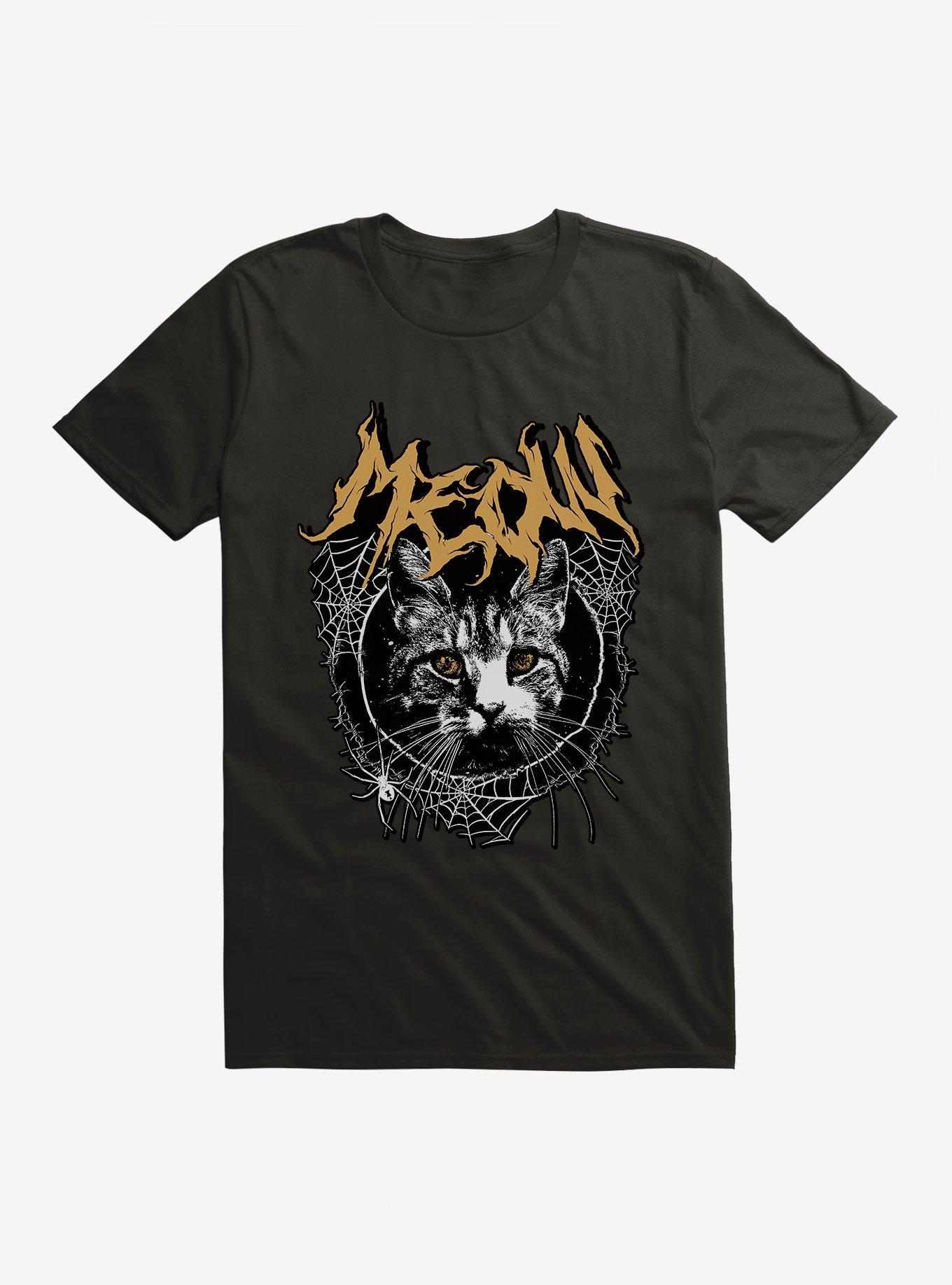 Cat Meow Spiderweb Metal T-Shirt, , hi-res