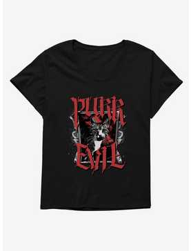 Cat Purr Evil Goth Frame Womens T-Shirt Plus Size, , hi-res